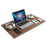 90x40 XL Deri Mouse Pad,Ofis,Masa Matı Sümen,Konforlu Mouse Pad,Çift Yönlü (Kahverengi)