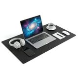 90x40 XL Deri Mouse Pad,Ofis,Masa Matı Sümen,Konforlu Mouse Pad,Çift Yönlü (Siyah)