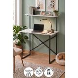 90x45 Cm Raflı Çalışma Masası Laptop Masası Çocuk Çalışma Masası Ders Masası Atay Beyaz