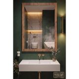 90x68 cm Antik Ahşap Dik Dekoratif Ayna Banyo Oda Lavabo Wc Dresuar Koridor Konsol Mutfak Makyaj Boy Aynası