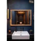 90x68 cm Antik Ahşap Yatay Dekoratif Ayna Banyo Oda Lavabo Wc Dresuar Koridor Konsol Mutfak Makyaj Boy Aynası By-001