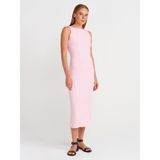 91099 Vücuda Oturan Midi Elbise-Toz Pembe - 36