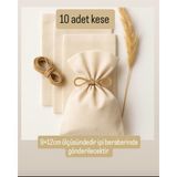 9×12CM 10 Adet Ham Natural Bez Kese Düğün, Nişan,davet Vb Lavanta, Sabun, Takı Vs Çok Amaçlı Bez Poşet