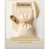 9×12CM 30LU Ham Natural Bez Kese Düğün, Nişan,davet Vb Lavanta, Sabun, Takı Vs Çok Amaçlı Bez Poşet