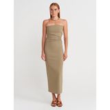 91368 Straplez Midi Elbise-Çağla - 40