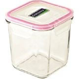 920 ml Kare Cam Saklama Kabı, Pembe, Vakumlu, Güçlü ve Şık Tasarım - Seçenek 1