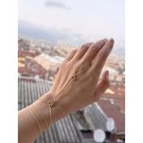 925 Ayar Beyaz Zirkon Taşlı El Yapımı Gümüş Şahmeran Bileklik – Ayarlanabilir Şıklık - Gold Renk