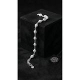 925 Ayar Geleneksel Kafes Telkari El İşi Top Zincir Gümüş Bileklik 13x6mm Gümüş - Rodyum