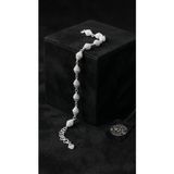 925 Ayar Geleneksel Kafes Telkari El İşi Top Zincir Gümüş Bileklik (13x6mm)