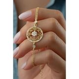 925 Ayar Gold Çiçek Gümüş Bileklik