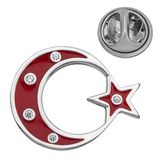 925 Ayar Gümüş Ay Yıldız Rozet T8667 (7474)