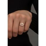 925 Ayar Gümüş Ayarlanabilir Zirkon Taşlı Rose Tasarım Yüzük