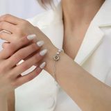 925 Ayar Gümüş Barok Beyaz Tatlısu İncisi Hediye Bileklik-5mm
