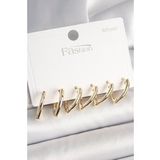 925 Ayar Gümüş Çivi Pirinç Gold Renk Üçgen Model Kadın Küpe Seti - EBJ250412W32708