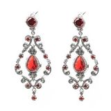 925 Ayar Gümüş Garnet Taşlı Antik Avize Küpe