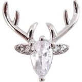 925 Ayar Gümüş Geyik Baget Zirkon Taşlı Minimal Kıkırdak Küpe Piercing