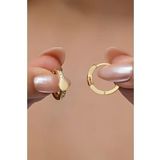 925 Ayar Gümüş Gold Kaplama 15 mm Halka Küpe