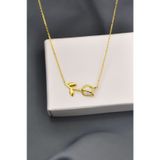 925 Ayar Gümüş Gold Kaplama Beyaz Opal Lale Kolye