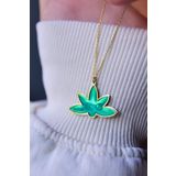 925 Ayar Gümüş Gold Kaplama Özel Tasarım Harfli Lotus Kolye