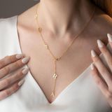 925 Ayar Gümüş Gold Renkli Kişiye Özel Tasarım İsim Kolye