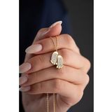 925 Ayar Gümüş Gold Zirkon Taşlı Ayak Kolye