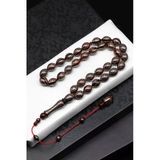 925 Ayar Gümüş İşlemeli Kuka Ağacı Tesbih 9 X 13 Mm Arpa Kesim - T-1875