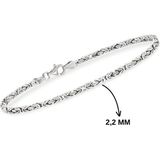 925 Ayar Gümüş Kare Kral Zincir Bileklik 2,2 mm – Erkek & Unisex Tasarım
