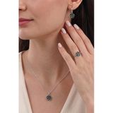 925 Ayar Gümüş Katmerli Kara Gül Modeli Nostaljik Takı Seti Kolye Küpe Yüzük Otantik Sgtl13431gumus