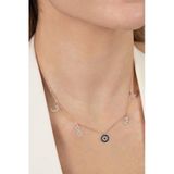 925 Ayar Gümüş Kolye Rose Zirkon Taşlı Nazarlı Şans Kolyesi Sgtl13181rose
