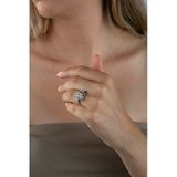 925 Ayar Gümüş Küçük Nervürlü Taşlı Baget Yüzük