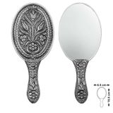 925 Ayar Gümüş Lale Motifli El Aynası MKTB-T8636