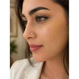 925 Ayar Gümüş Minimal Burun Hızması Piercing Zirkon Taşlı Unisex Nose Ring Günlük Kullanım Şık Tasarım
