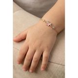 925 Ayar Gümüş Pembe Mineli Rose Kelebek Figürlü Çocuk Bileklik Sgtl13297rose