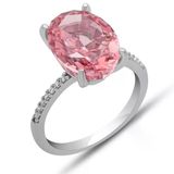 925 Ayar Gümüş Pembe Zirkon Taşlı Yüzük