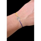 925 Ayar Gümüş Rodyum Sarı Lacivert ,taraftar Zirkon Taşlı Ayyıldız Erkek Bileklik