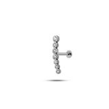 925 Ayar Gümüş Rodyumlu Minimal 7 Taşlı SüzmeTragus Piercing