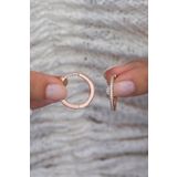 925 Ayar Gümüş Rose 20 mm Tamtur Halka Küpe