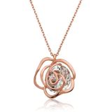 ?925 Ayar Gümüş Rose Gül Kadın Kolye