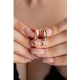 925 Ayar Gümüş Rose Mistik Topaz Taşlı 12 mm Yıldız Küpe