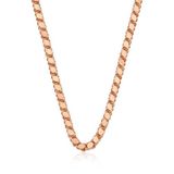 925 Ayar Gümüş Rose Pullu Arpa Zincir Kolye Pembe Altın Kaplama (55 cm)