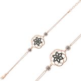 925 Ayar Gümüş Rose Yaşam Çiçeği Bileklik MKTB-BR0460322