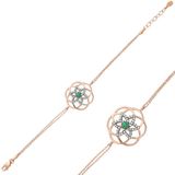 925 Ayar Gümüş Rose Yaşam Çiçeği Bileklik MKTB-BR0460324
