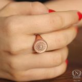 925 Ayar Gümüş Şövalye Yüzük, Pembe
