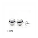 925 Ayar Gümüş Top Küpe - 6 Mm