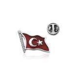 925 Ayar Gümüş Türk Bayrağı Rozet