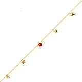 925 Ayar Gümüş Yuvarlak Garnet Taşlı Yusufçuk Model Halhal