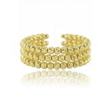 925 Ayar Gümüş Yüzük Altın Kaplama Dorica (Dorissa) Alttan Ayarlamalı Üç Sıra Yüzük Sgtl13224gold