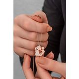 925 Ayar Gümüş Zirkon Taşlı Rose Anne Bebek Kolye