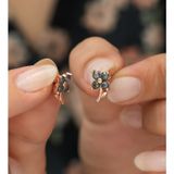 925 Ayar Mistik Topaz Minik Yonca Küpe Kadın Gümüş Küpe