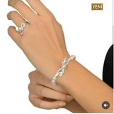 925 ayar papatya silver inci bileklik,inci yüzük.rose,gold,rodaj,